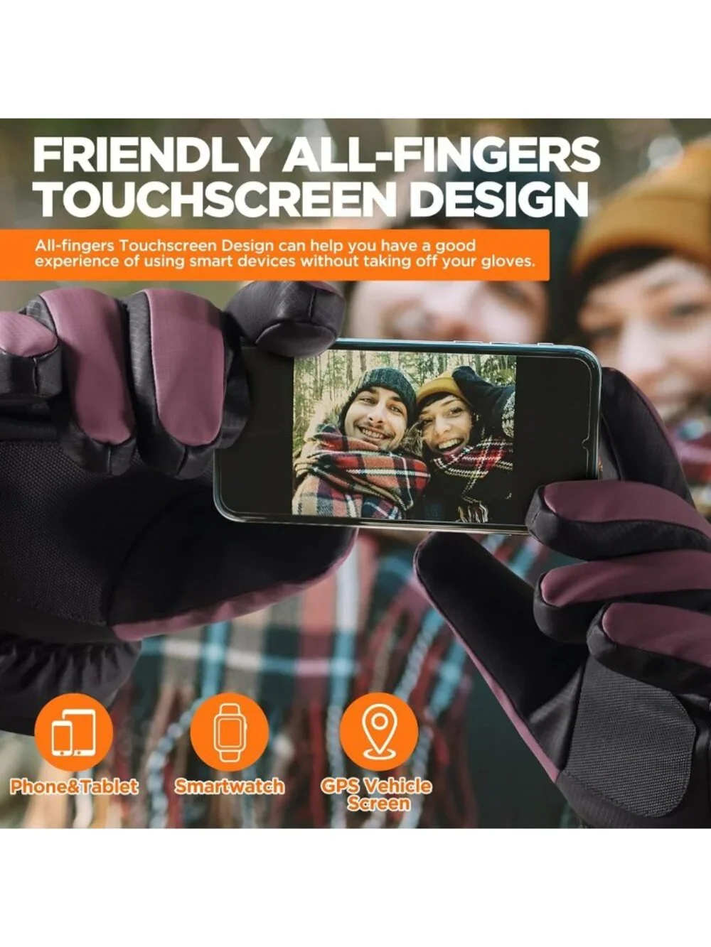 Winter Waterproof Thermal Gloves for Men & Women - Touchscreen, Windproof, Cold